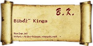 Bibó Kinga névjegykártya